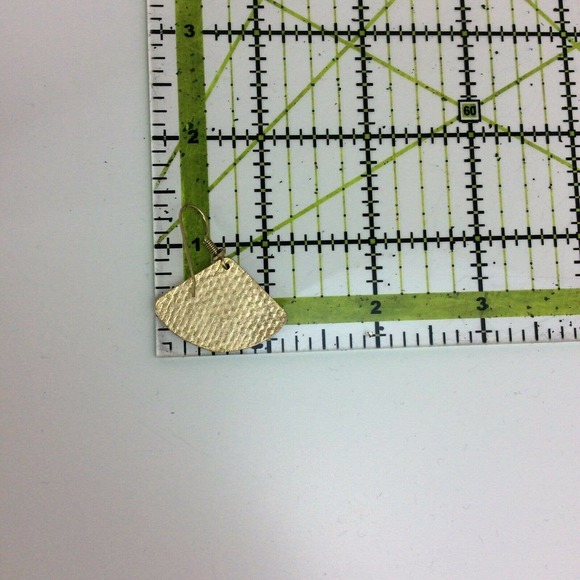 Vintage Cloisonne Dangle Earrings Fan Shape Floral - Picture 8 of 8